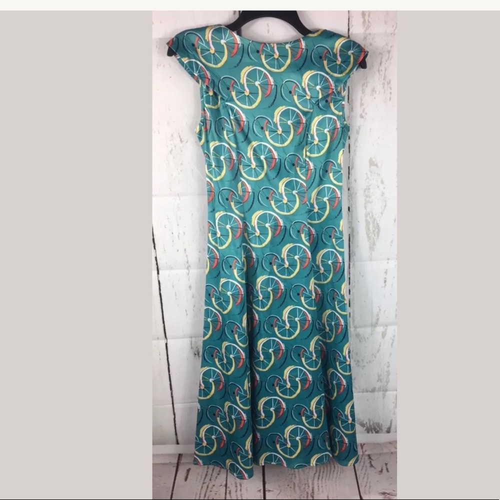 Tatyana RockABilly Betty Page Wheel Print Dress XS